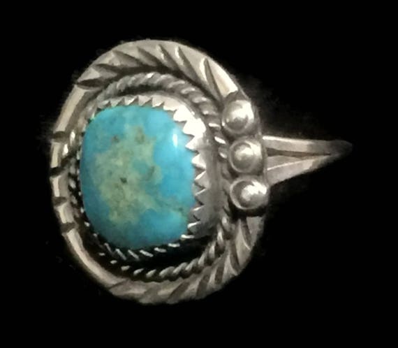 Turquoise Ring Woman Navajo Ring Size 7 Woman Sou… - image 6