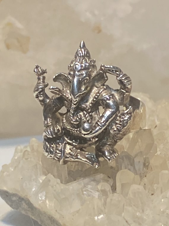 Ganesha ring size 6 Elephant Ganesh Hindu godd ba… - image 1
