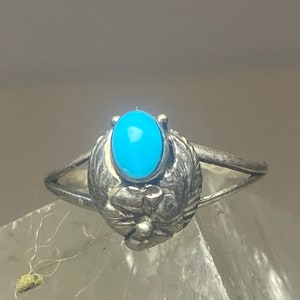 Turquoise ring size 2.50 southwest pinky floral leaves blossom baby children women girls  l