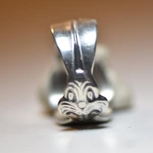 Spoon ring Rabbit Bunny Easter girls women sterling silver size 7.50 adj