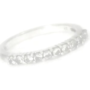 Vintage CZ Crystal Sterling Silver Eternity Stacker Ring - Size 6.5