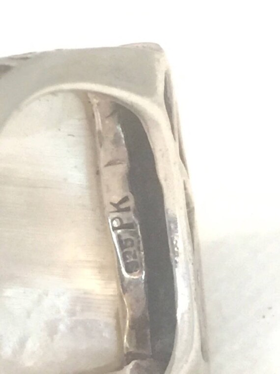 Vintage Sterling Silver Large Rectangular Mother … - image 8