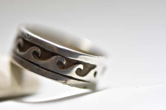 Wave Ring Surfer Band Sterling Silver Pinky Women Girls Size