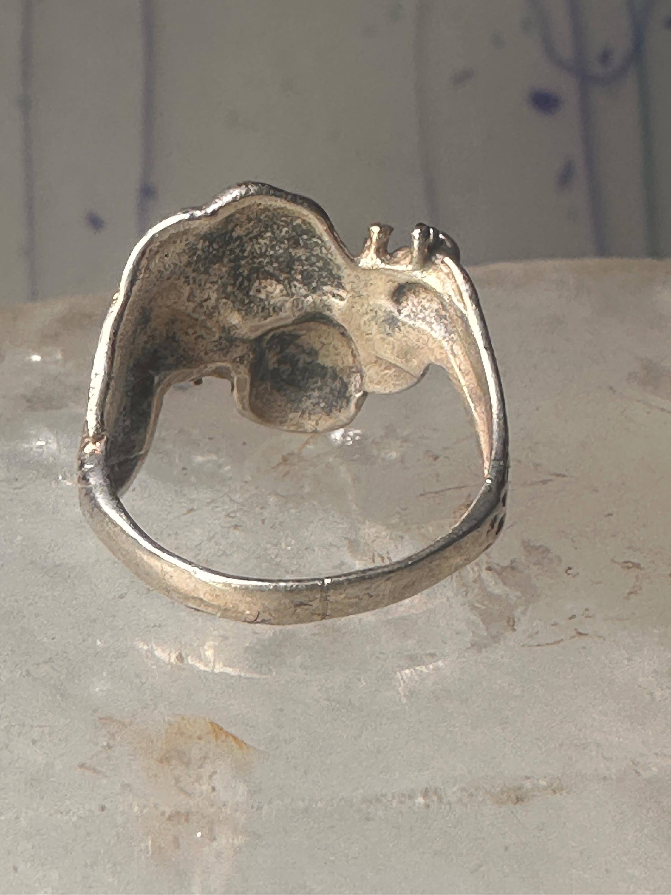 Vintage Safari Ring Elephant Zebra Giraffe Lion Band Size 6.5 