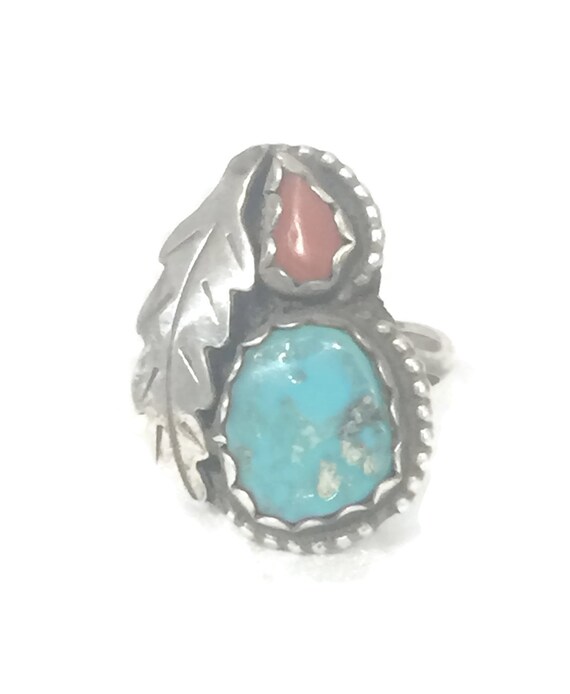 Turquoise Ring Size 4 Minus Navajo Ring Size 4 Tu… - image 1