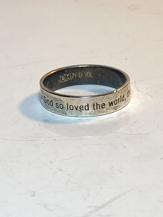 Religious ring Psalm band "For God so loved the worl… Gem