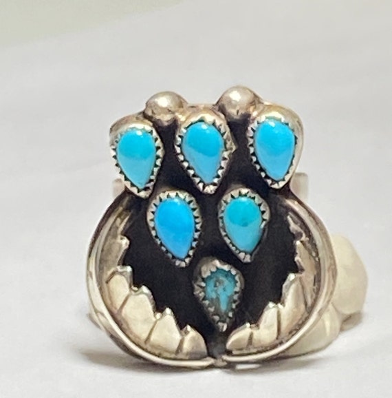 Turquoise ring Navajo southwest Sterling Silver w… - image 6