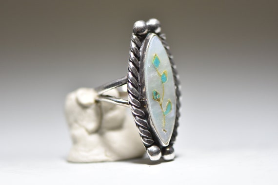 Leaves ring long Navajo mother of pearl southwest… - image 6