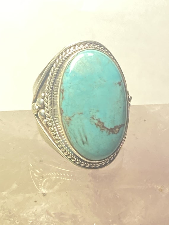 Turquoise ring large sterling silver bulky women … - image 7