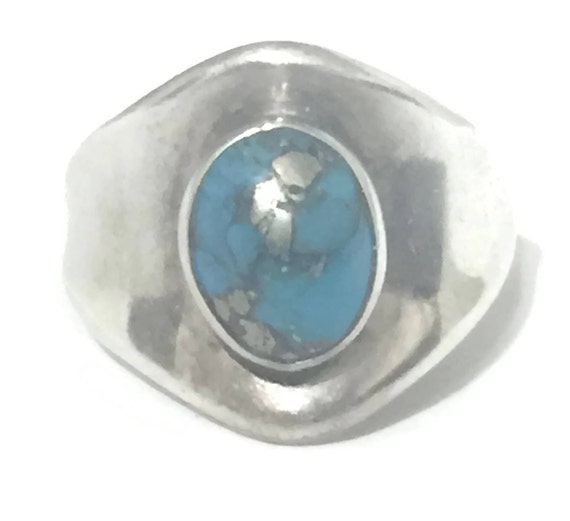 Turquoise Ring Cigar Band Size 6 Minus Women Nava… - image 3