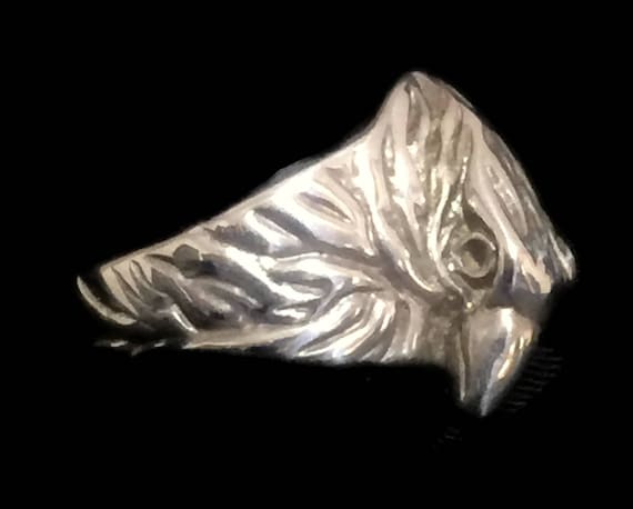 Vintage Sterling Silver Eagle Ring - Southwest Bi… - image 1