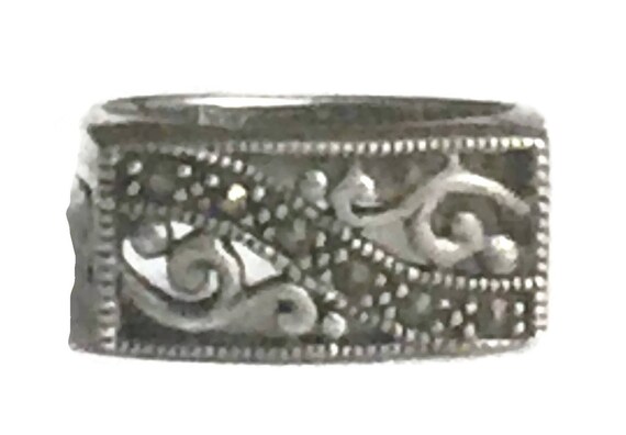 Marcasite Band Size 8 Marcasite Ring Size 8 Vinta… - image 8