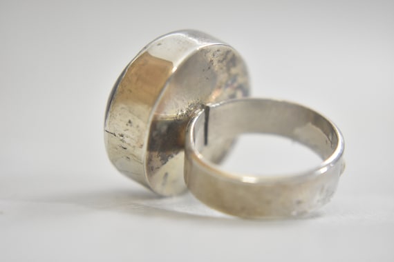 Ruby ring round bulky sterling silver boho women … - image 8