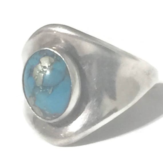 Turquoise Ring Cigar Band Size 6 Minus Women Nava… - image 7