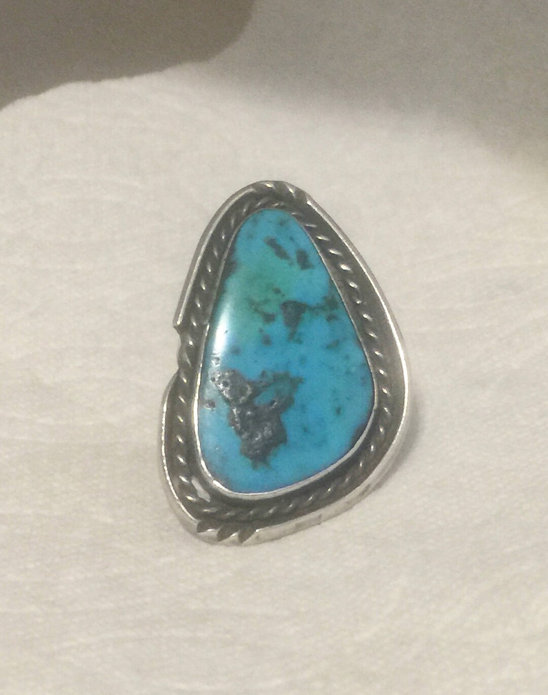 Vintage Sterling Silver Native American Navajo Turquoise Ring Size 7 15 ...