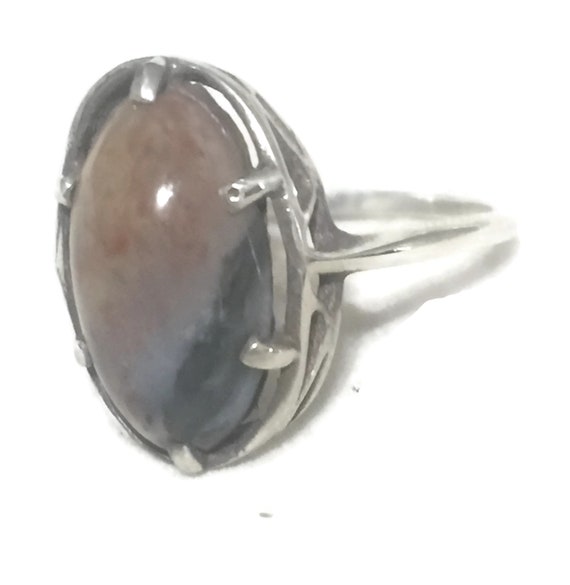 Vintage Agate Ring Size 9 Southwest Women Ring Si… - image 2