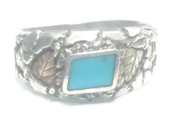 Turquoise Ring Thumb Ring Size 9 Southwest Men Rin
