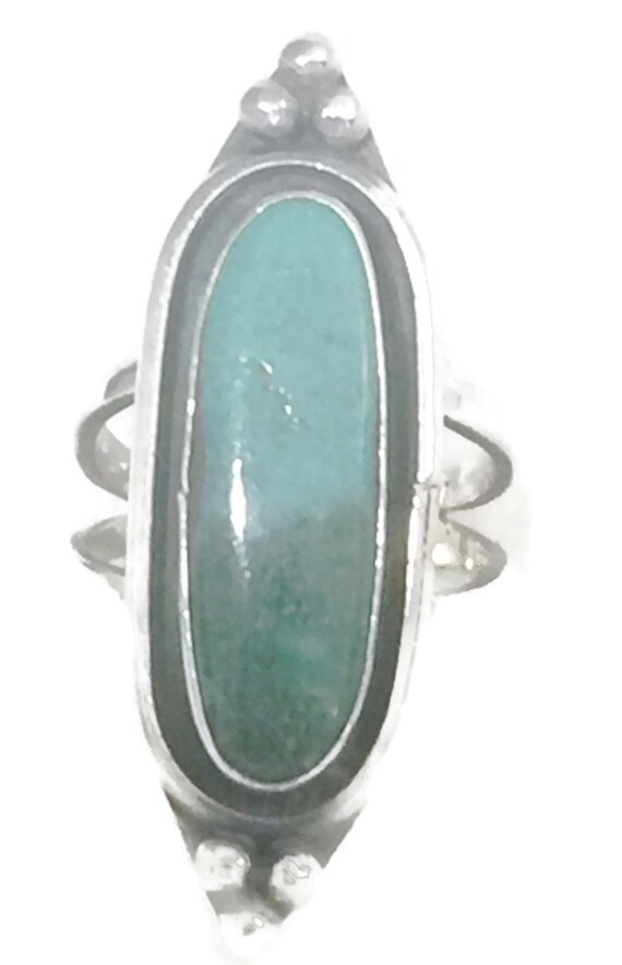 Green Turquoise Ring Long Turquoise Ring  Southwe… - image 6