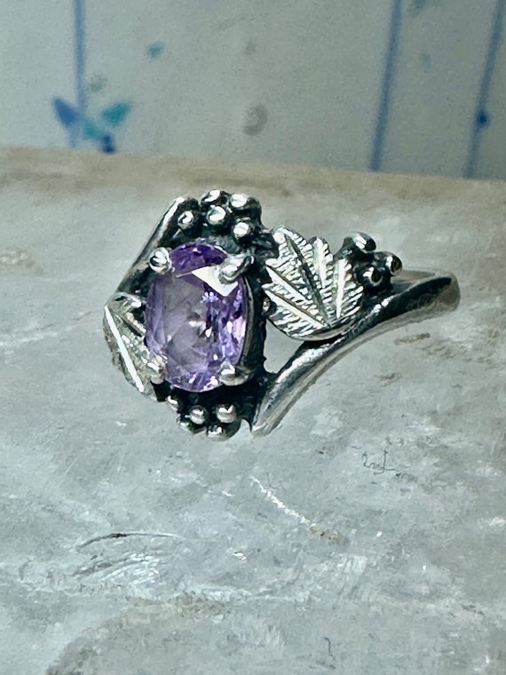Black Hills Gold Ring Wheeler Leaves Purple Size 4 Sterling