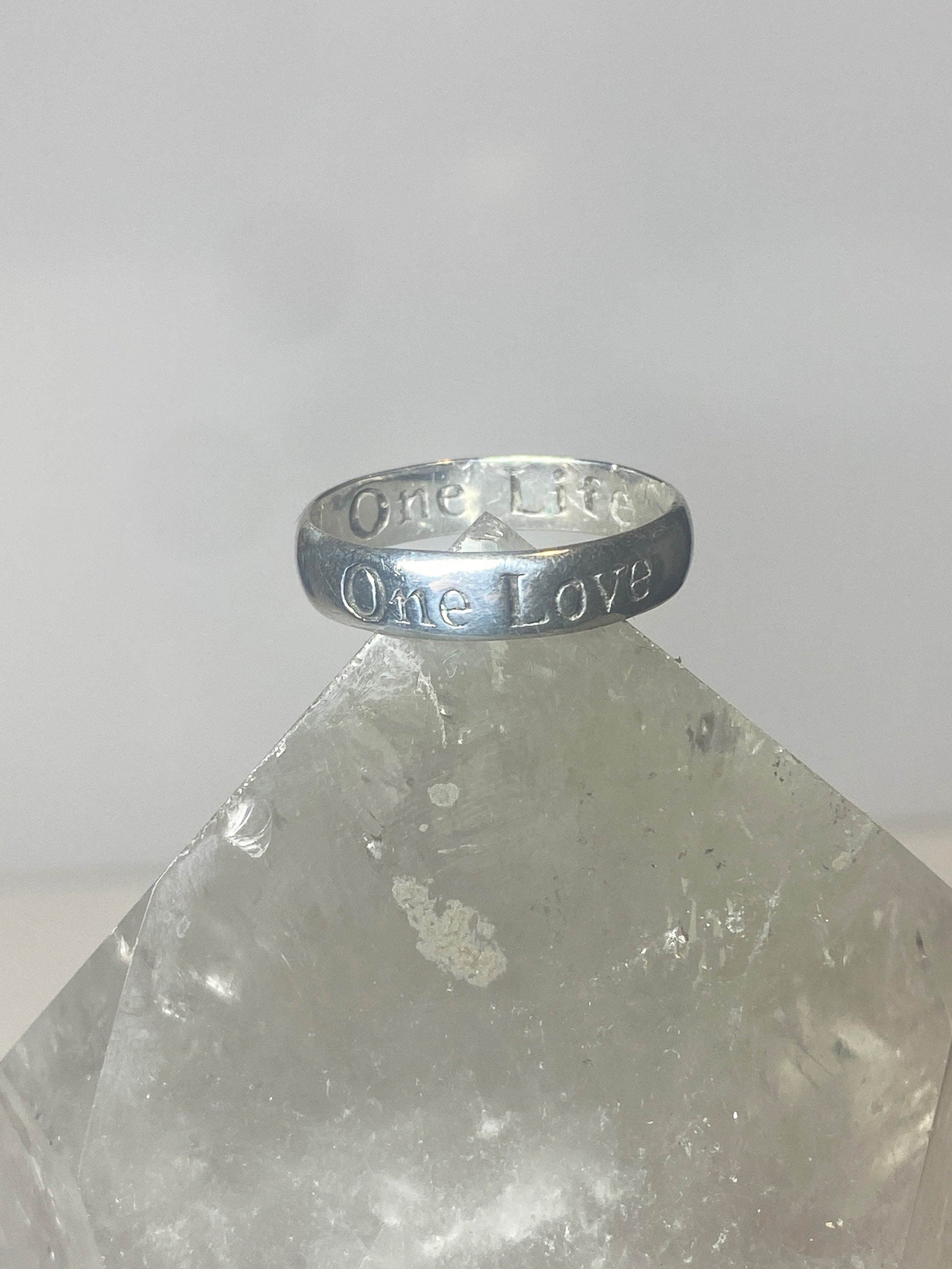 One Love One Life Ring Size 9.25 Band Words Sterling Silver - Etsy
