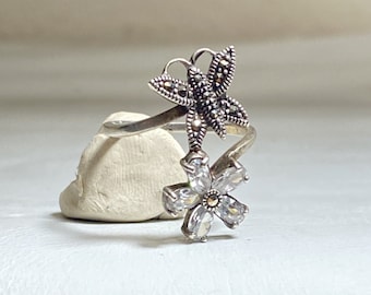 ANELLO ARGENTO STERLING 925 16 MM BELLA FASCIA FARFALLA DESIGN - Foto 9