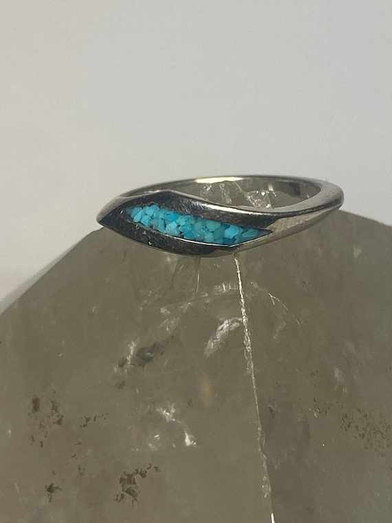 Turquoise chips ring slender stacker southwest wo… - image 10