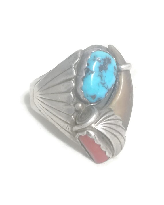 Navajo Men Ring Size 12 Minus Men Turquoise Ring C