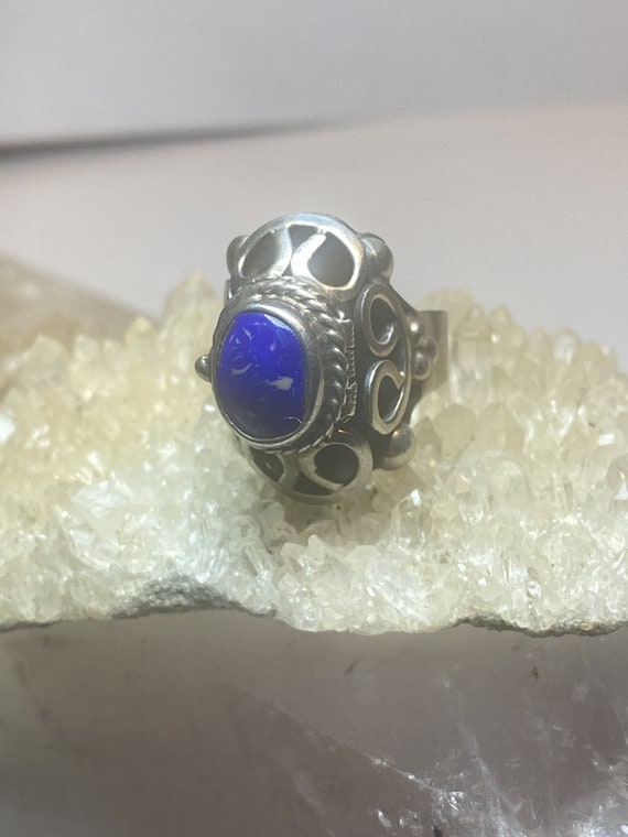 Poison ring blue lapis ? Mexico sterling silver p… - image 5
