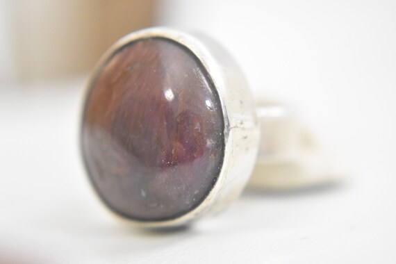 Ruby ring round bulky sterling silver boho women … - image 7