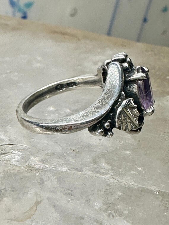 Black Hills Gold Ring Wheeler Leaves Purple Size 4 Sterling