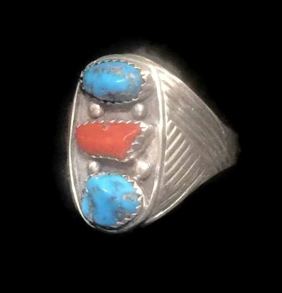Men Turquoise Ring Navajo Ring Navajo Men Ring Siz