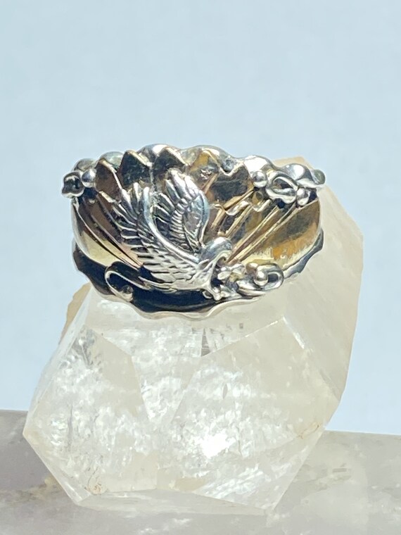 Eagle ring Navajo sterling silver detailed with a… - image 3