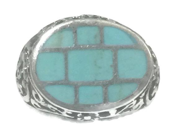 Vintage Turquoise Ring Blue Ring Size 9 Women Ring