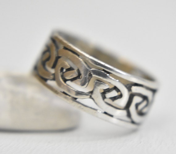 Celtic ring Irish knots woven thumb band sterling… - image 4