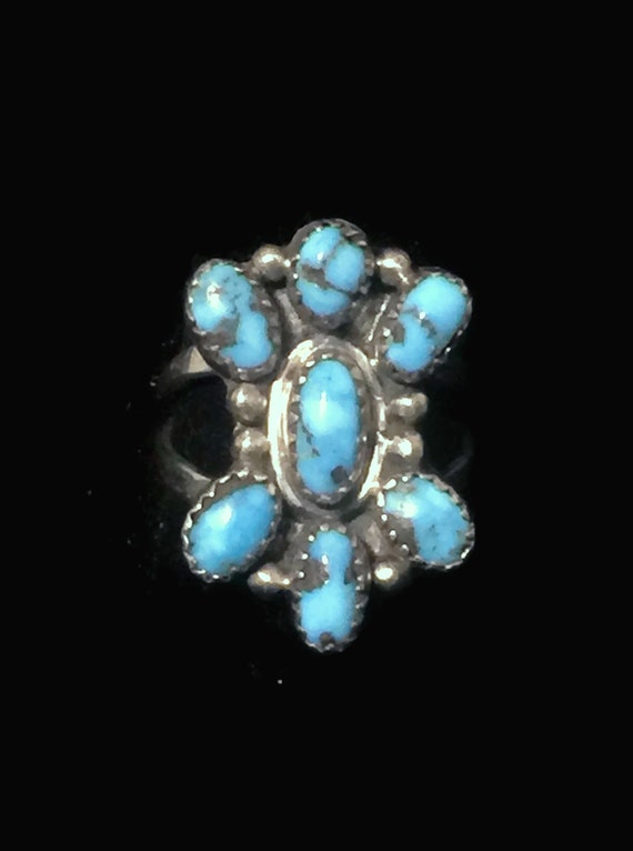 Turquoise Ring Size 9 Minus Zuni Ring Size 9 Petit