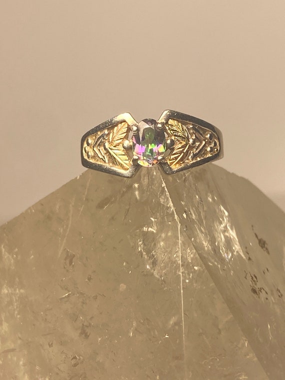 Mystic Topaz ring leaves black hills gold sterlin… - image 3