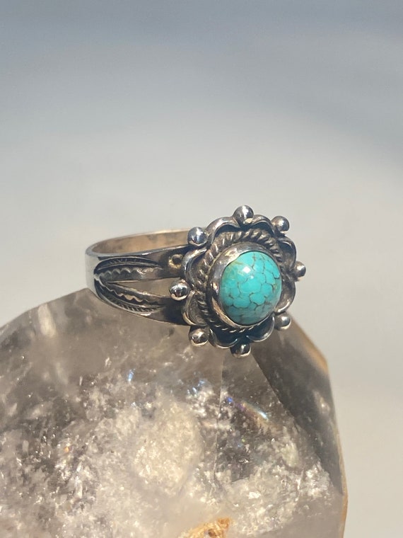 Turquoise ring Navajo southwest pinky sterling si… - image 8