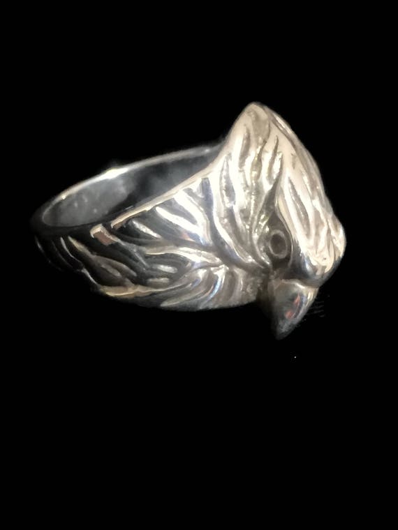 Vintage Sterling Silver Eagle Ring - Southwest Bi… - image 6
