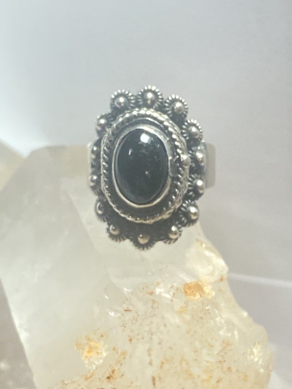 Onyx poison ring Mexico sterling silver women siz… - image 4
