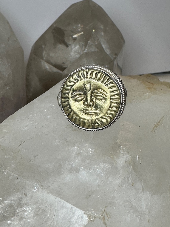 Poison ring size 7.50 Sun face celestial sterling… - image 3