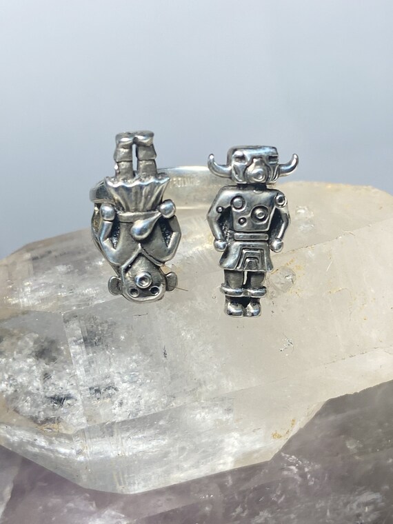 Mudhead kachina figurative ring southwest sterlin… - image 3
