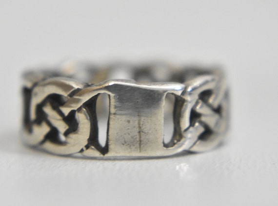 Celtic ring Irish knots woven thumb band sterling… - image 7