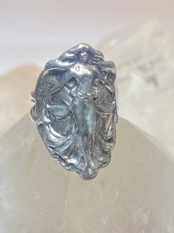 Lady ring size 8.25 art deco  band sterling silve… - image 2