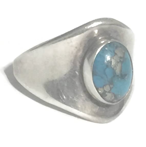 Turquoise Ring Cigar Band Size 6 Minus Women Nava… - image 5