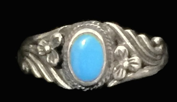Turquoise Ring Women Navajo Ring Size 6 Plus Sout… - image 4