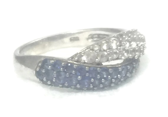 Blue Cocktail Ring Size 8 Blue Solitaire Ring  St… - image 9