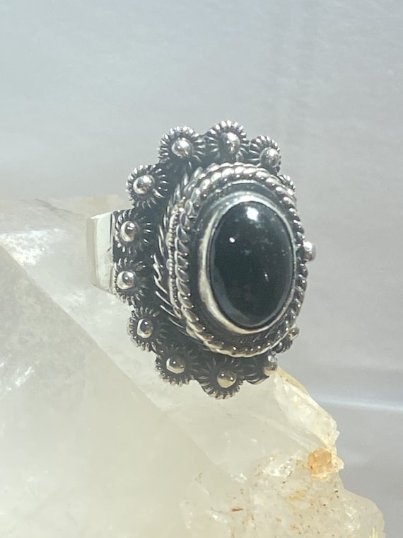 Onyx poison ring Mexico sterling silver women siz… - image 1