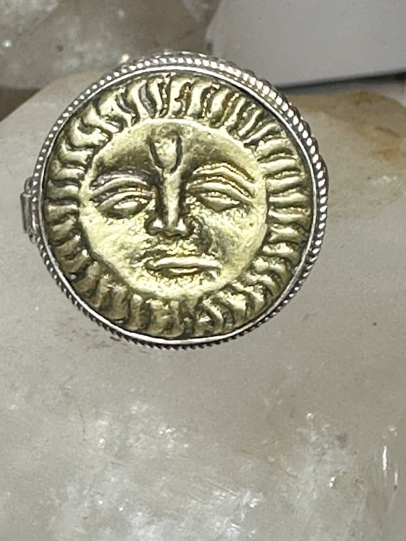 Poison ring size 7.50 Sun face celestial sterling… - image 2