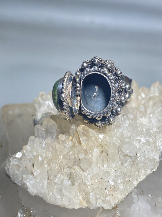 Bague Poison Mexique pierre verte argent massif femmes filles taille 8 Etsy France