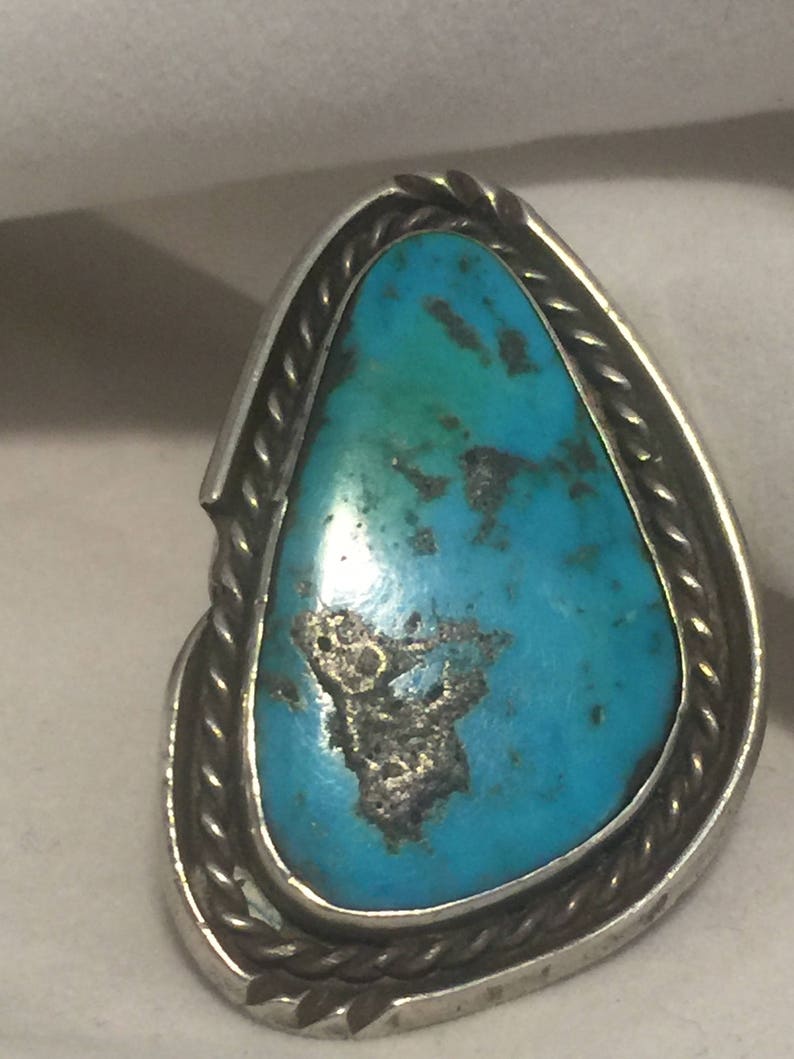 Vintage Sterling Silver Native American Navajo Turquoise Ring Size 7 15 ...